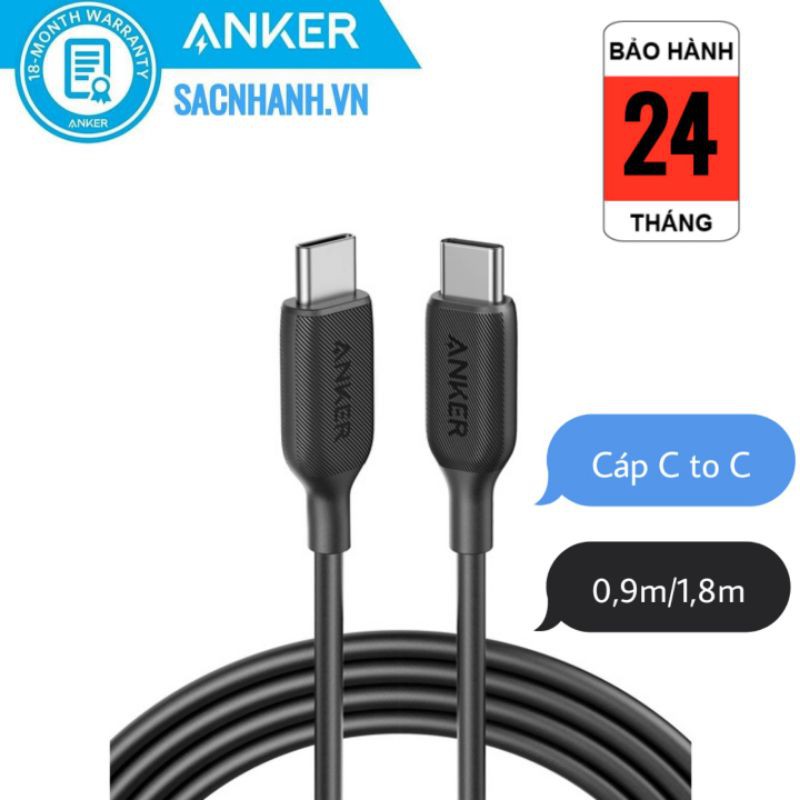 Cáp Sạc Nhanh Anker Powerline III USB-C to USB-C (0,9m/1,8m)