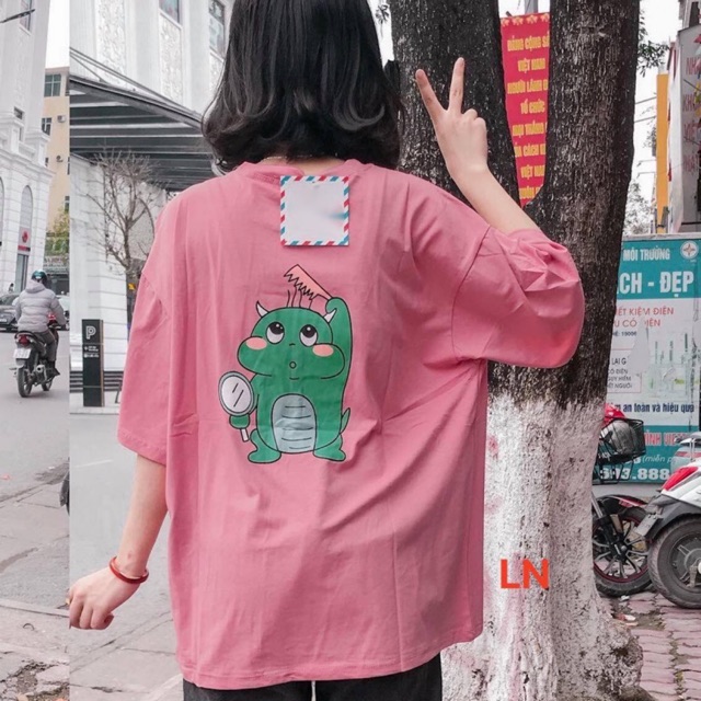 Áo phông thụng khủng Long chải tóc in lưng LNG0320