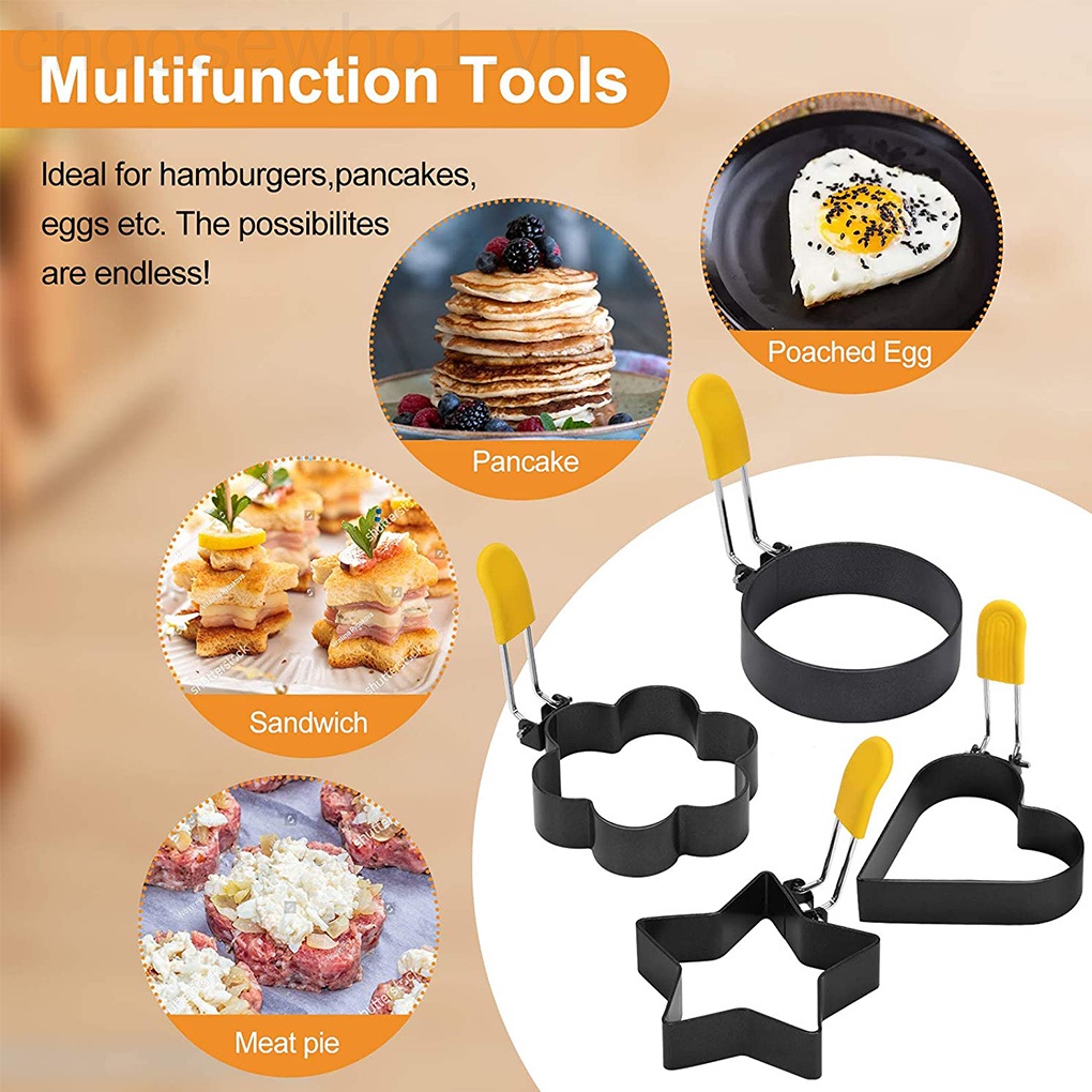 Khuôn Chiên Trứng Chống Dính Bằng Thép Không Gỉ