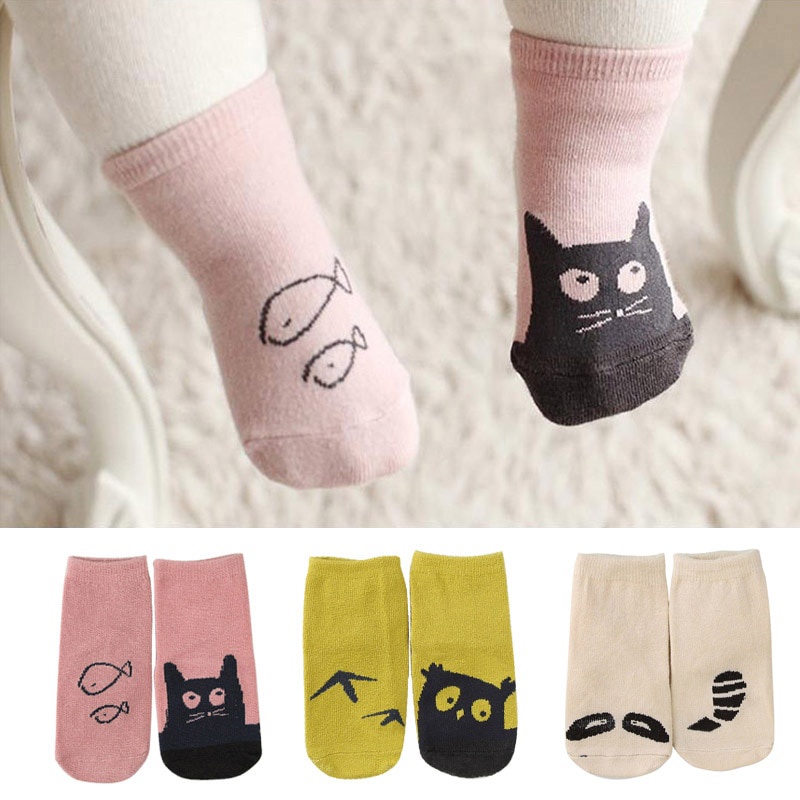 Vớ Cotton Mềm Chống Trượt In Họa Tiết Hoạt Hình Dễ Thương Cho Bé