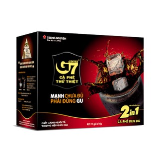 Cà Phê Hòa Tan Đen Đá G7 2in1 - Hộp 15 Gói 16gr