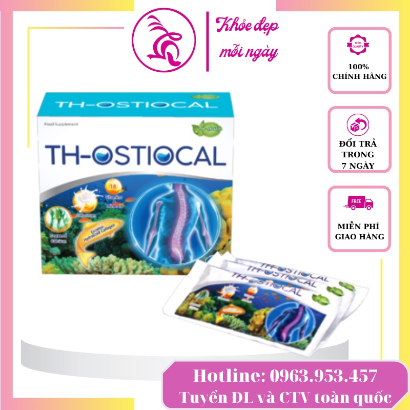 Thực phẩm bổ sung Canxi hỗ trợ xương và răng chắc khỏe Bổ sung Canxi TH-Ostiocal - Gói 20g,