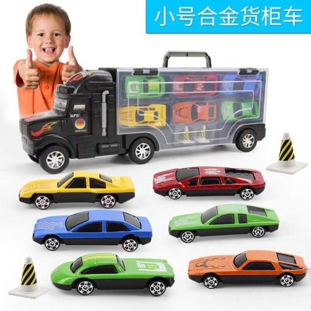 Đồ chơi Xe container chở xe ô tô cho bé