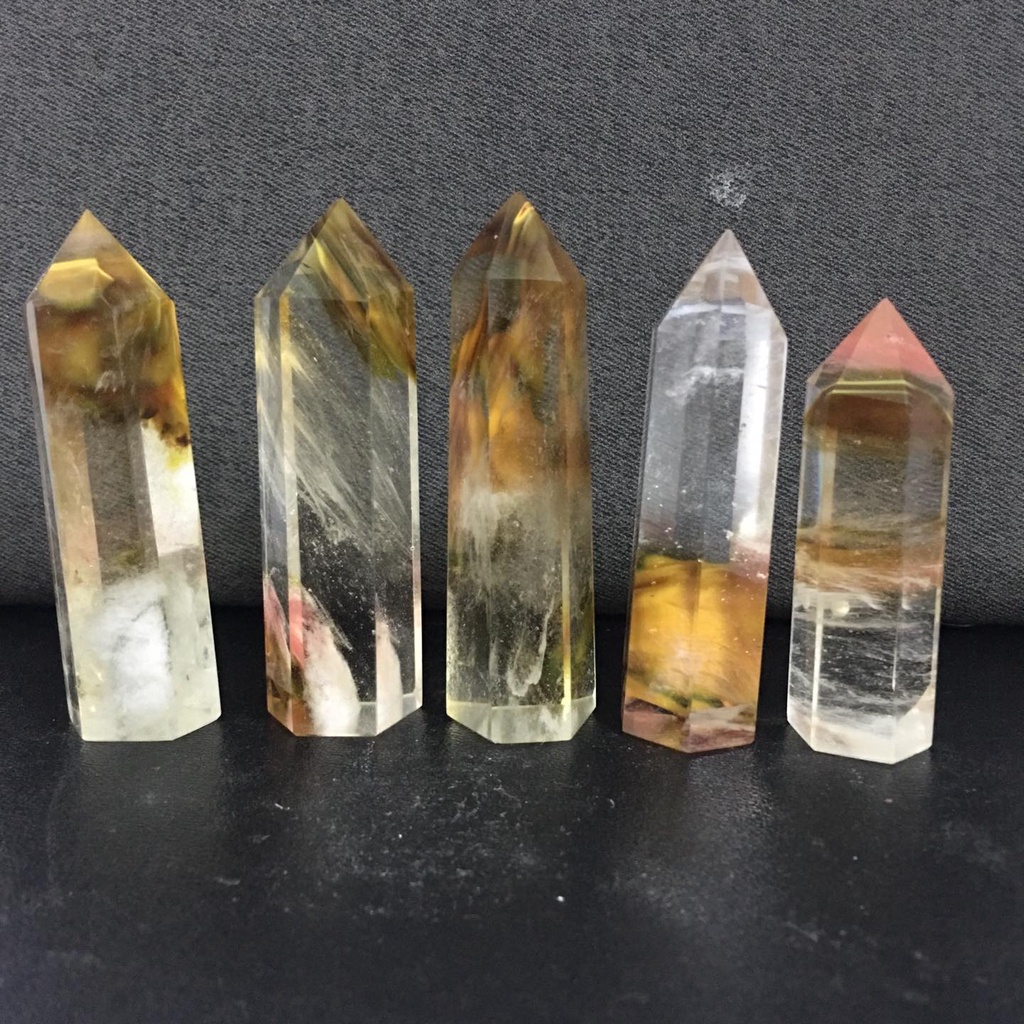 01 pcs Trụ đá nhỏ tự nhiên thanh tẩy không lỗ No Brand ;Healing Stone;Energy Stone;Hexagonal Prisms Tower