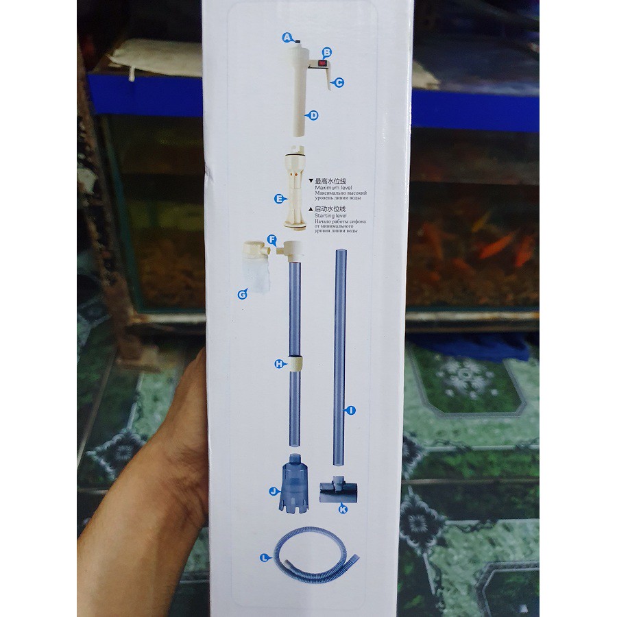 MÁY BƠM HÚT PHÂN HỒ CÁ VỪA ĐIỆN VỪA PIN AS 615B JENECA DÀI 58 ĐẾN 95CM