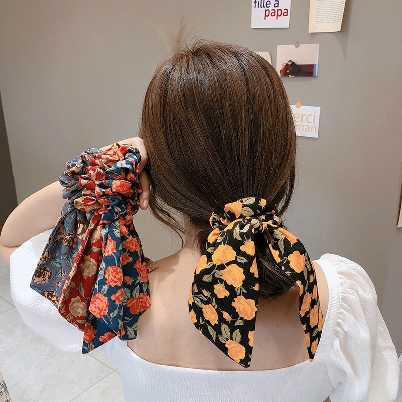 Kẹp Tóc Hình Nơ Lớn Đính Hoa Phong Cách Hàn Quốc