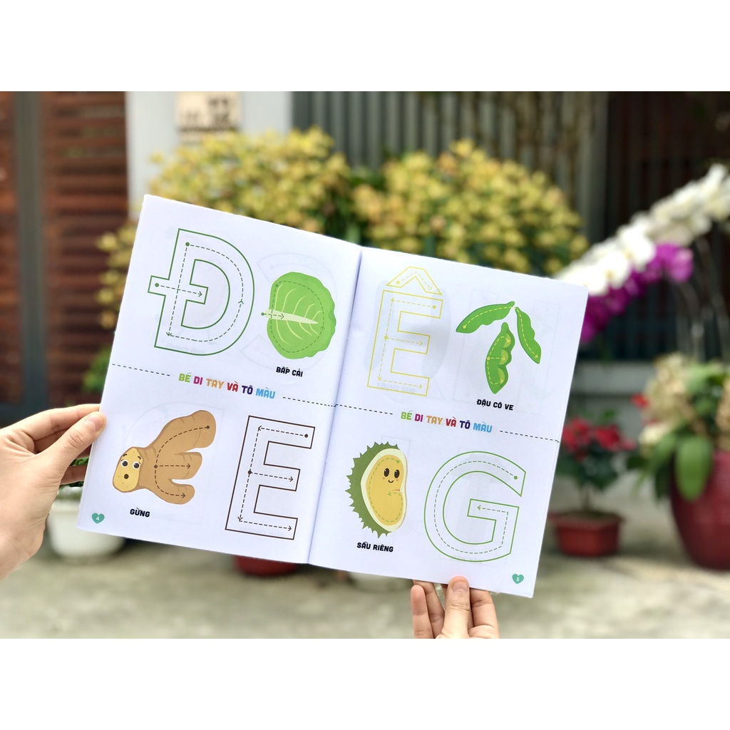 Sách - Tập tô màu nhận biết chữ cái cho trẻ - Rau củ quả
