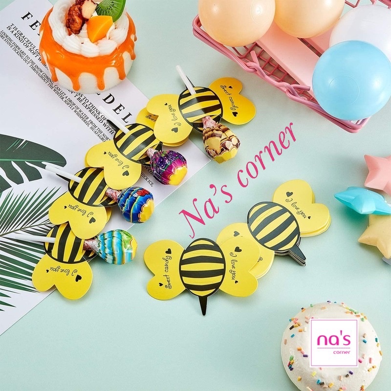 Thẻ giấy hình dễ thương ngộ nghĩnh trang trí kẹo mút