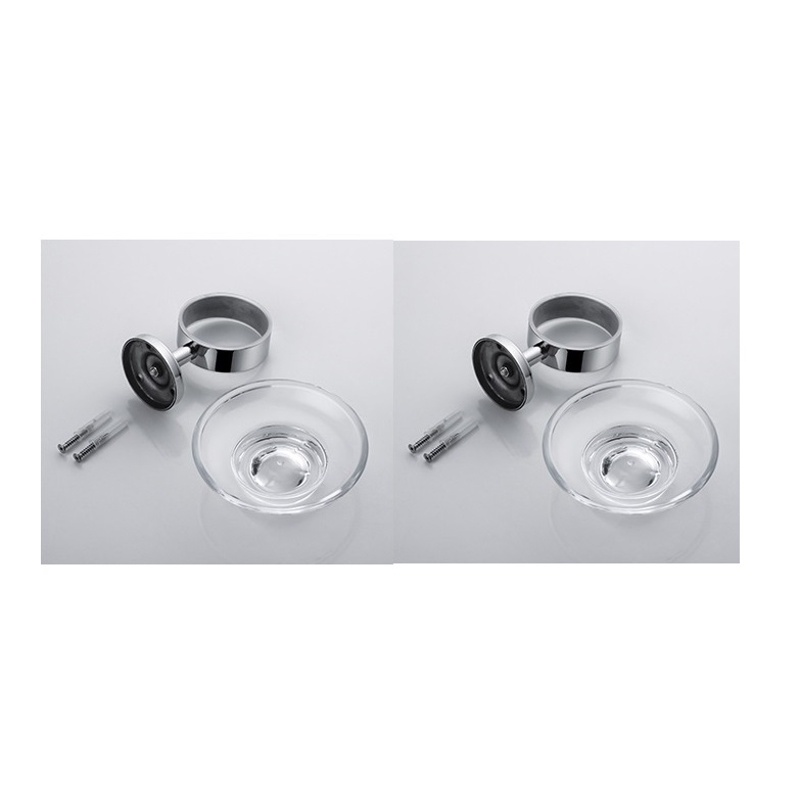 Giá Đỡ Xà Phòng Gắn Tường Hình Tròn Bằng Thủy Tinh