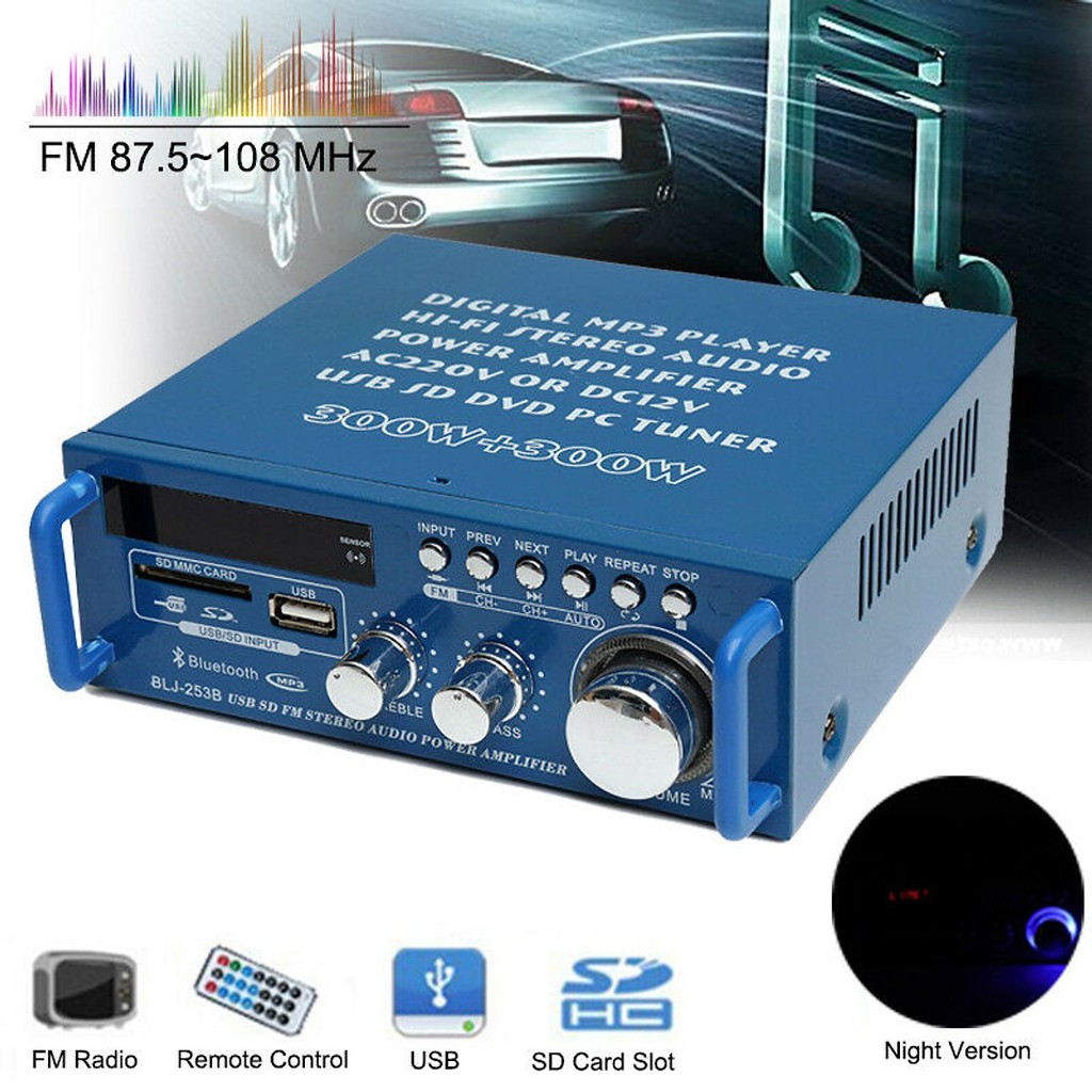 Ampli Karaoke Bluetooth Car Mini Cao Cấp 253B - Ampli xe hơi gia đình