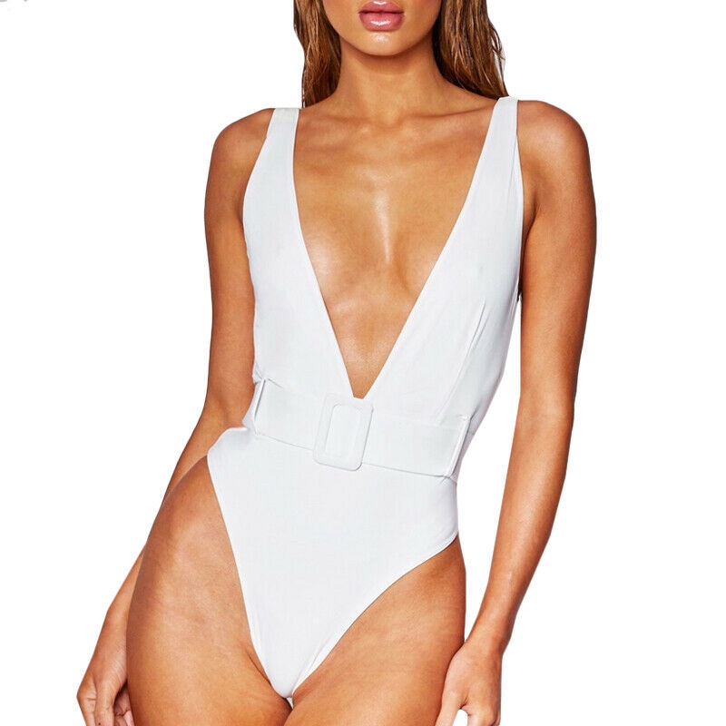 Đồ Bơi Một Mảnh Thiết Kế Cổ Chữ V Khoét Sâu Quyến Rũ
