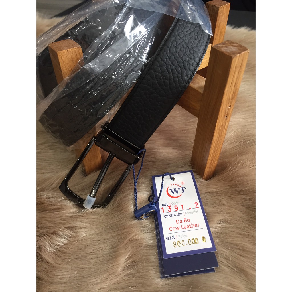 Thắt Lưng Nam Da Bò Cao Cấp Màu Đen WT Leather 1391.2