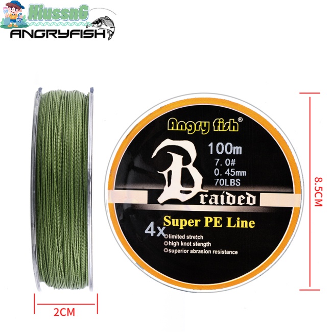 Cuộn Dây Câu 4 Sợi Bện 100m/109yds Siêu Bền 10LB-80LB Màu Đen