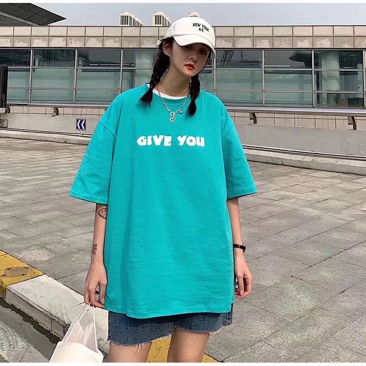 Áo Thun Dáng Rộng In Chữ Phong Cách Nhật Bản Thời Trang Mùa Hè Cho Nam Và Nữ Size M-5XL