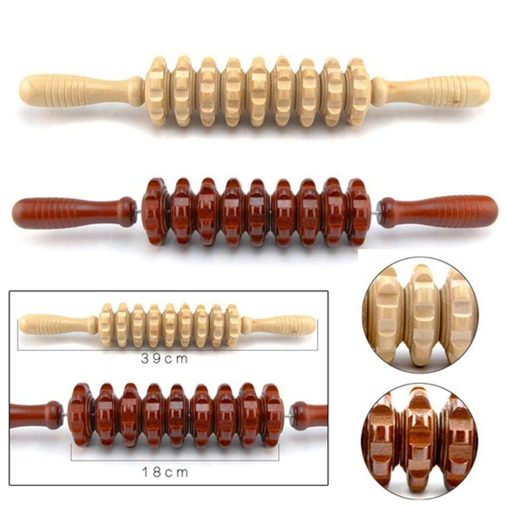 Dụng Cụ Con Lăn Gỗ Mát Xa Thư Giãn Đa Năng Cho Cơ Thể