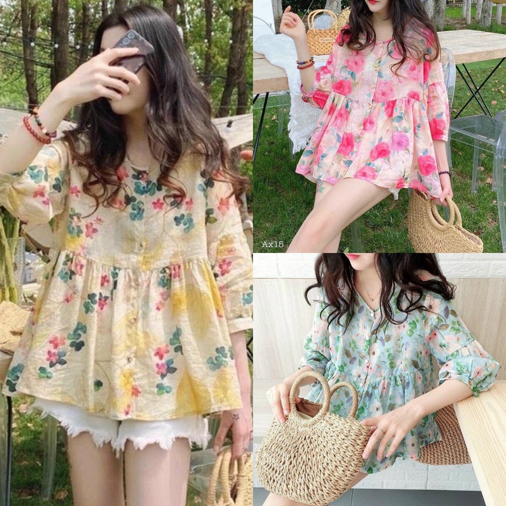 ÁO HOA BABYDOLL (KÈM VIDEO HÌNH THẬT)
