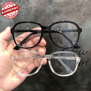 Kính mắt Gọng Nhựa tròn bầu Cube màu đen Thời Trang Hàn Quốc Thay Được Mắt Cận
