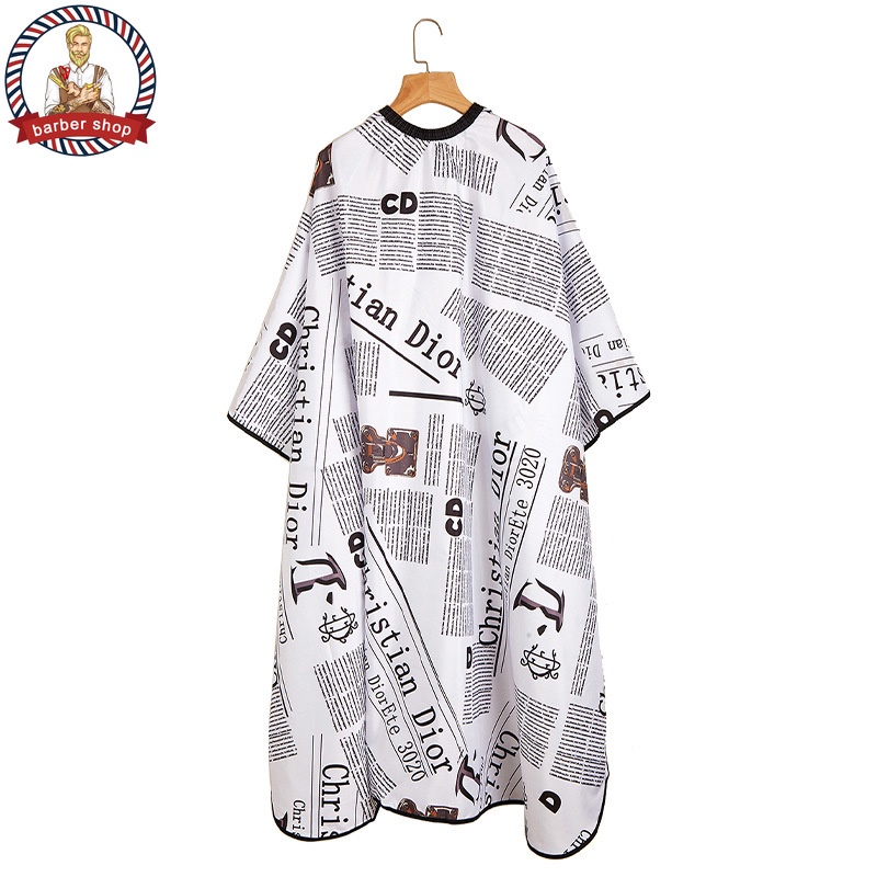 Áo Choàng Cắt Tóc Poly Pongee In Hình Tờ Báo Thời Trang