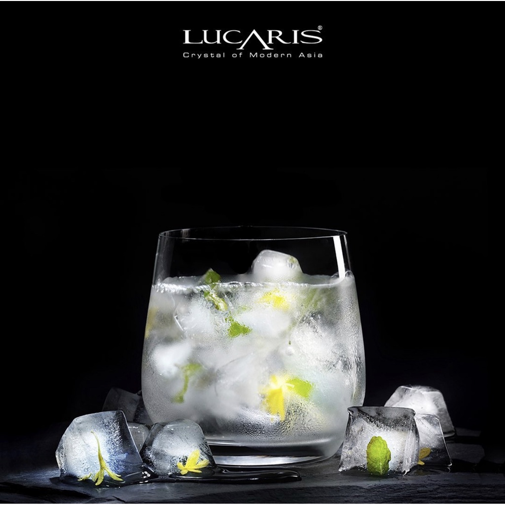 Bộ 6 Cốc Uống Rượu Whisky Pha Lê Cao Cấp Lucaris Double Rock 370ml Nhập Khẩu Chính Hãng Độ Bền Cao - Hongkong T04DR13