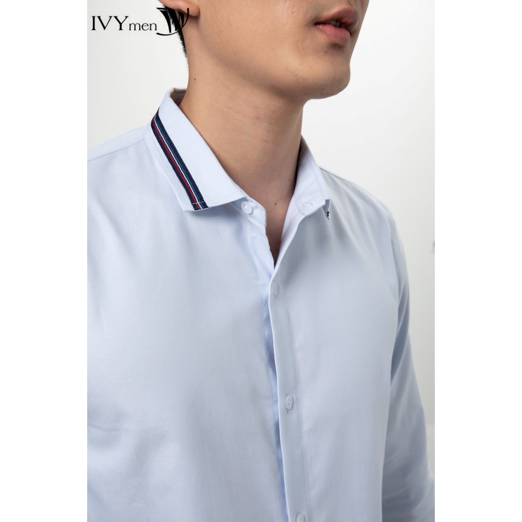 Áo sơ mi nam phối line cổ IVY moda MS 17E3319