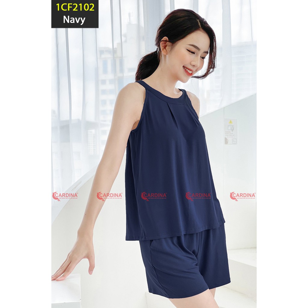 Bộ Mặc Nhà Nữ 𝐂𝐀𝐑𝐃𝐈𝐍𝐀 Đùi Yếm Cotton Nhật Cao Cấp Mềm Mại Thoáng Mát