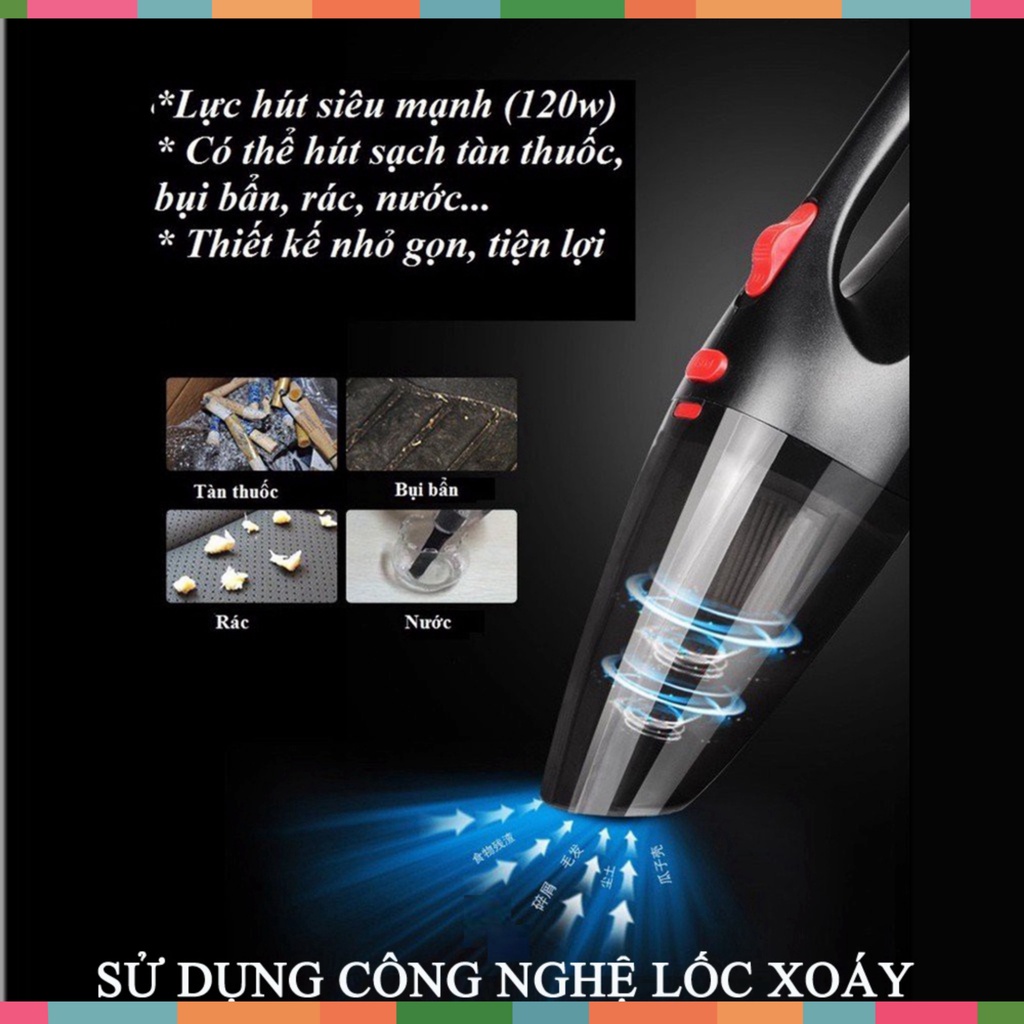 Máy hút bụi ô tô máy hút bụi mini cầm tay 12v cao cấp công suất 120w 2 in 1 siêu mạnh