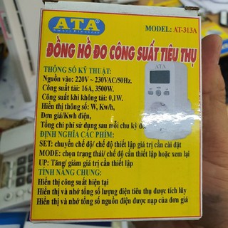 ổ cắm đo công suất tiêu thụ điện ATA AT-313