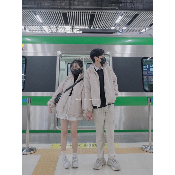 Áo Khoác Phao chần bông, áo khoác phao form ngắn unisex Bazic one