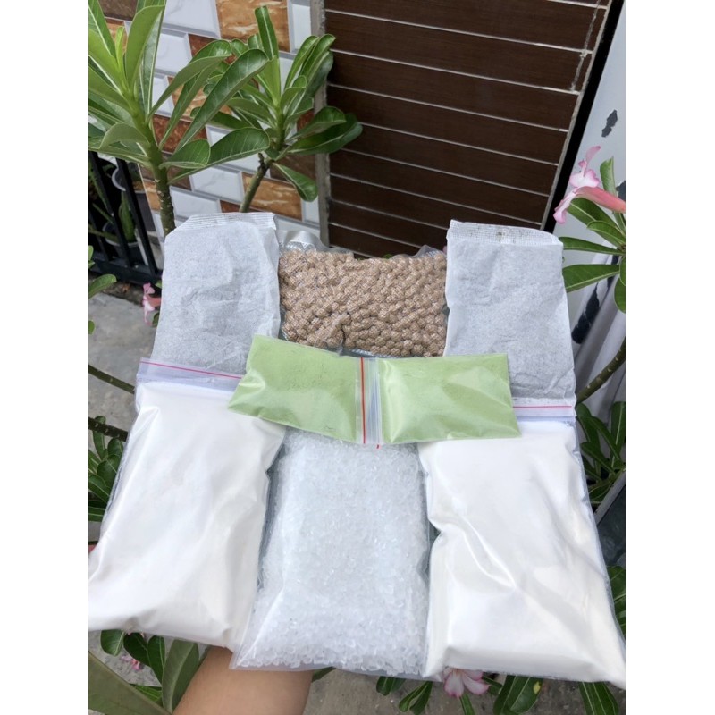 Set trà sữa matcha trân châu đen nấu 10 ly