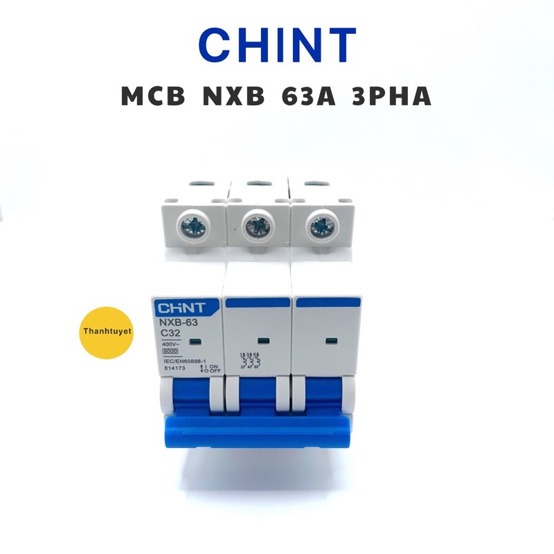 Aptomat MCB 3 Pha Chint NXB-63:6A~ 63A Dòng Cắt 6kA