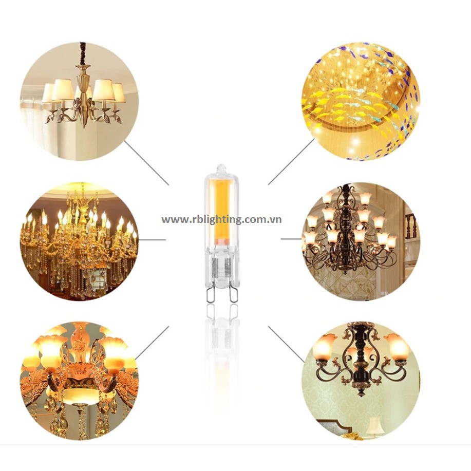 BÓNG LED G9 COB 3W ÁNH SÁNG VÀNG
