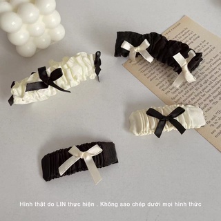 Scrunchies Cột Tóc Buộc Tóc Kẹp Tóc Ren Đính Nơ LIN
