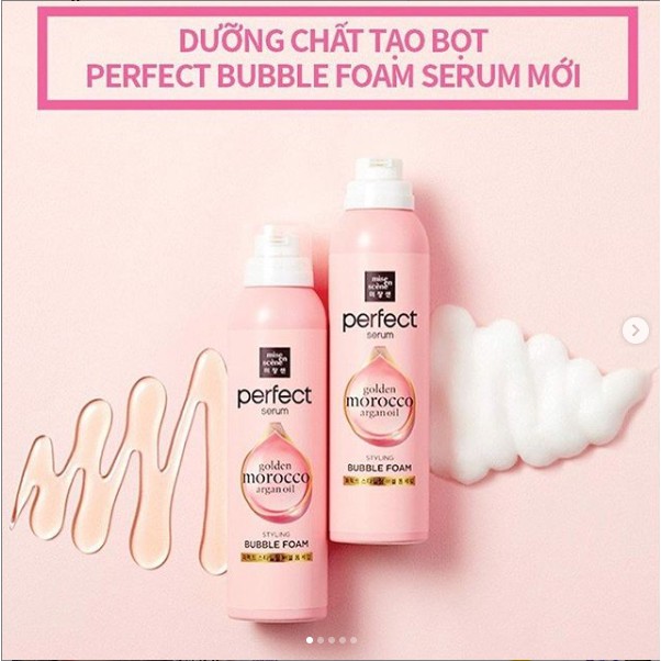 DƯỠNG TÓC DẠNG BỌT Perfect Golden Argan Oil Styling Bubble Foam dòng mới nhất của Missen