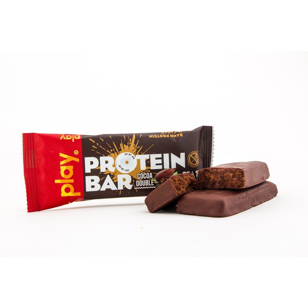 Play Protein Bar 💪FREESHIP💪 Thanh Bánh Cung Cấp Protein - Bánh Tăng Cường Cơ Bắp Vị Cacao Hộp 12 Thanh SP4.1