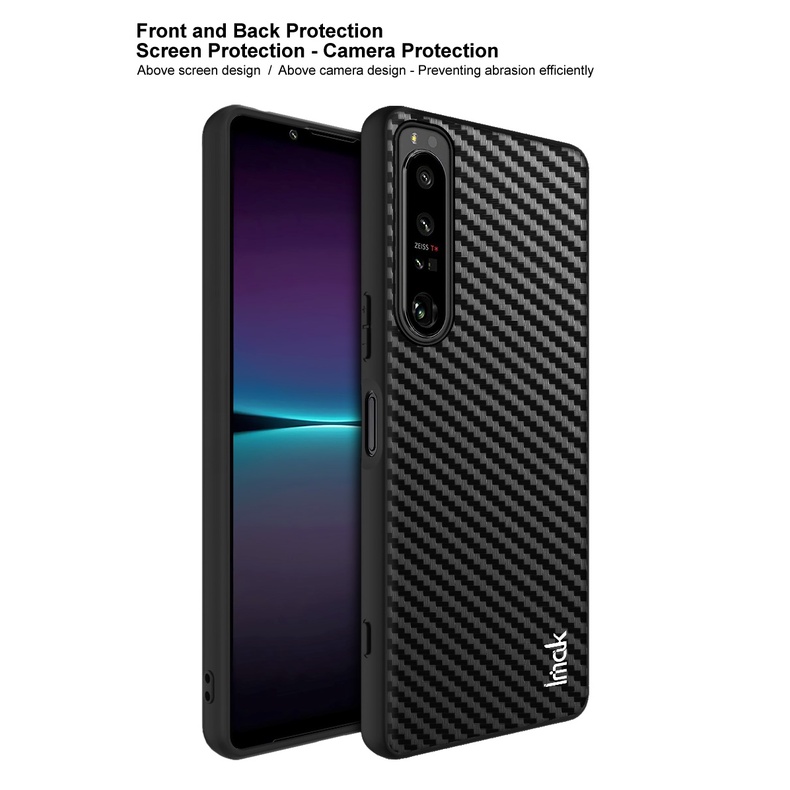 Ốp Điện Thoại Da PU PC Cứng Họa Tiết Sợi Carbon Chống Sốc Cho Sony Xperia 1 IV Xperia1 4