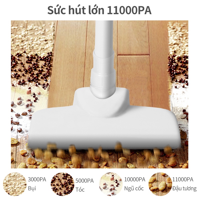 INSSA Máy hút bụi 12000PA Lực hút lớn Máy hút bụi gia đình thiết kế tối giản