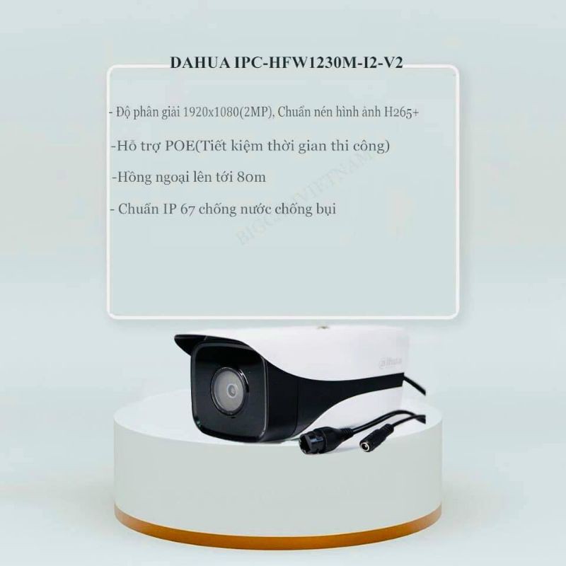 Camera IP Poe 1230 M-I2 (P20A)Dahua (hồng ngoại 80m) [Siêu Rẻ] | BigBuy360 - bigbuy360.vn