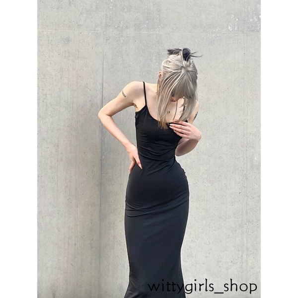 Wittygirls_ Shop | Đầm Hai Dây Màu Sắc Đơn Giản Quyến Rũ Cho Nữ