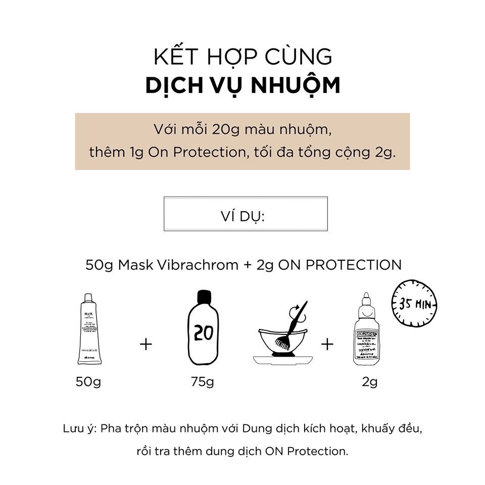 TINH CHẤT BẢO VỆ , HỖ TRỢ DÙNG HÓA CHẤT DAVINES ON PROTECTION 500ML