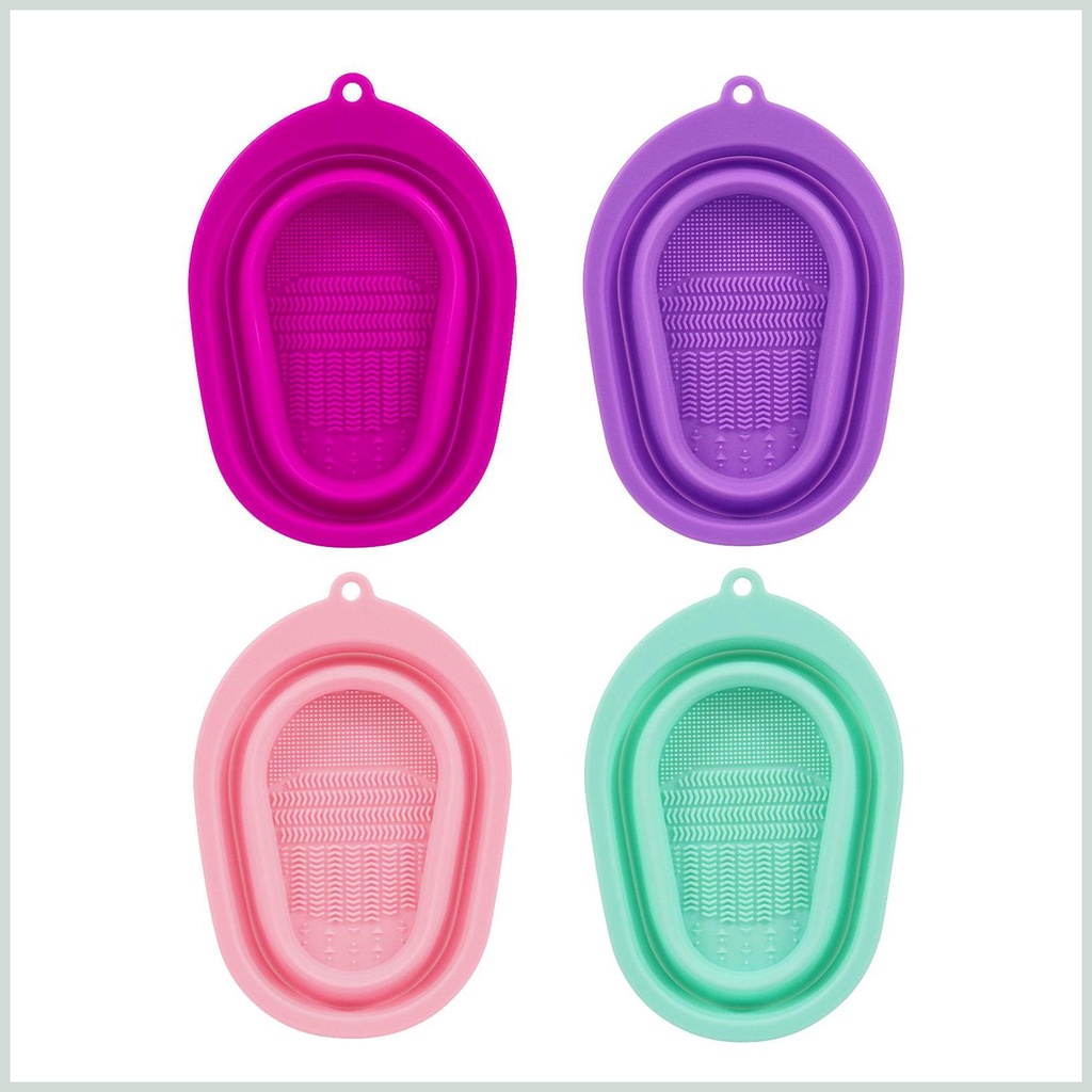 Tấm Silicone Vệ Sinh Cọ Trang Điểm Với 4 Kết Cấu Tiện Dụng