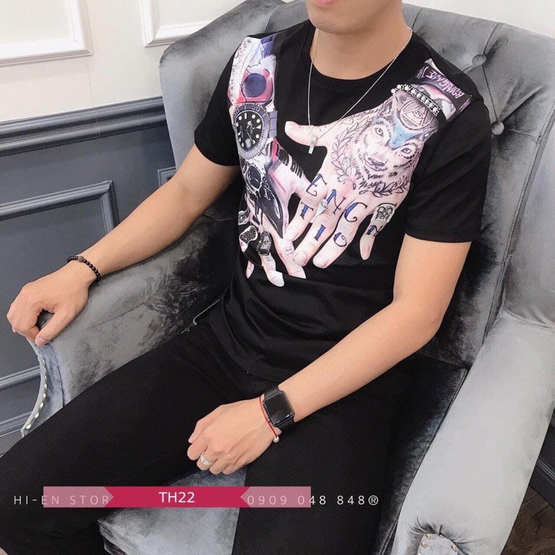 Áo phông nam, áo thể thao nam in 5D bàn tay Hàng có BIGSIZE SV | BigBuy360 - bigbuy360.vn