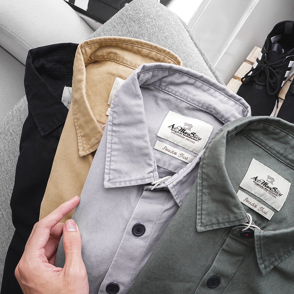 ÁO sơ mi nam DENIM 1 túi ngực màu ghi đẹp không phai thời trang nam cao cấp MUSLAND