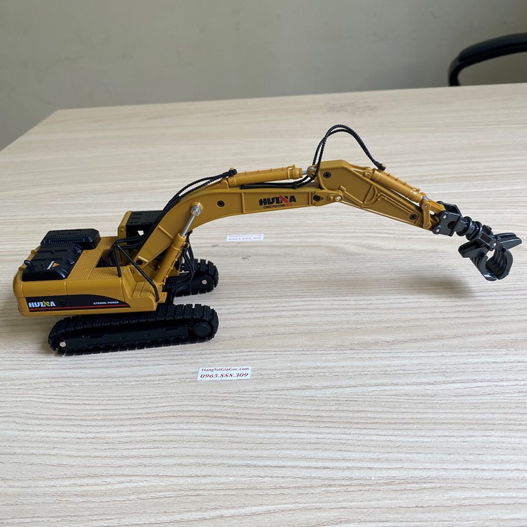 Mô hình máy xúc gầu kẹp tỉ lệ 1:50 bằng hợp kim cực đẹp, máy xúc và gầu có thể quay được (MX204)