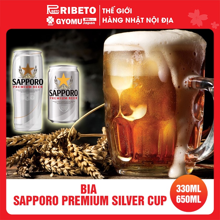 Bia Sapporo Premium Silver Cup  330ml - 650ml Can-ALC. 5.0%