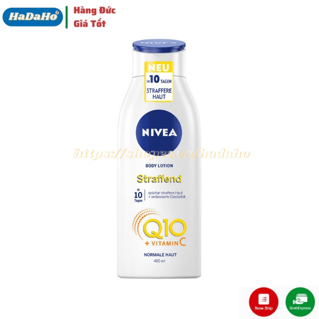 Dưỡng thể Nivea toàn thân Q10 400ml Đức, cho làn da sáng mịn, hổ trợ tái tạo tế bào, chống lão hóa da