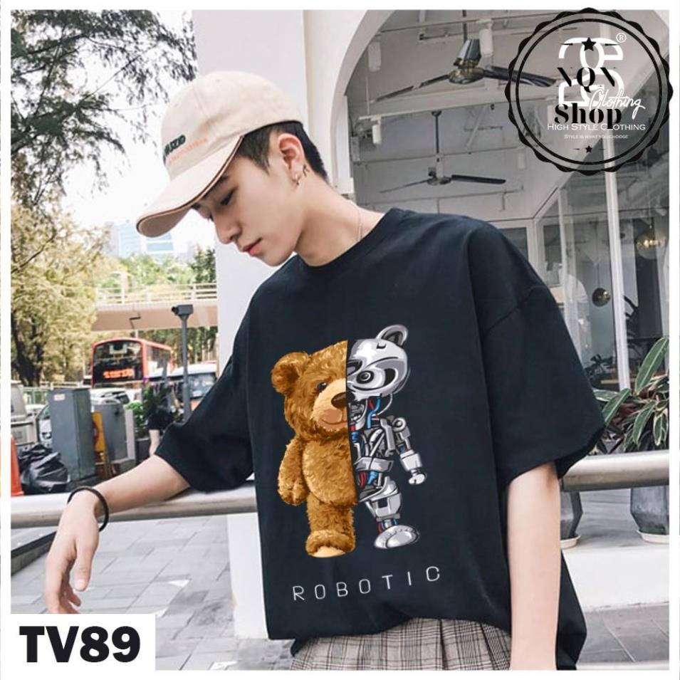 Áo Thun Cotton Nam Nữ Unisex Form Rộng NQN Shop Áo Thun Basic Tay Ngắn Style Streetwear In Hình Giấu TV89 | BigBuy360 - bigbuy360.vn