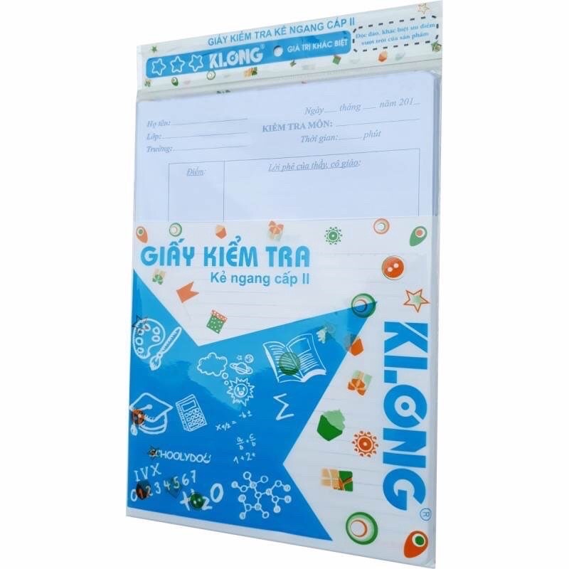 Tập giấy kiểm tra kẻ ngang cấp 2 KLong 25 tờ kép