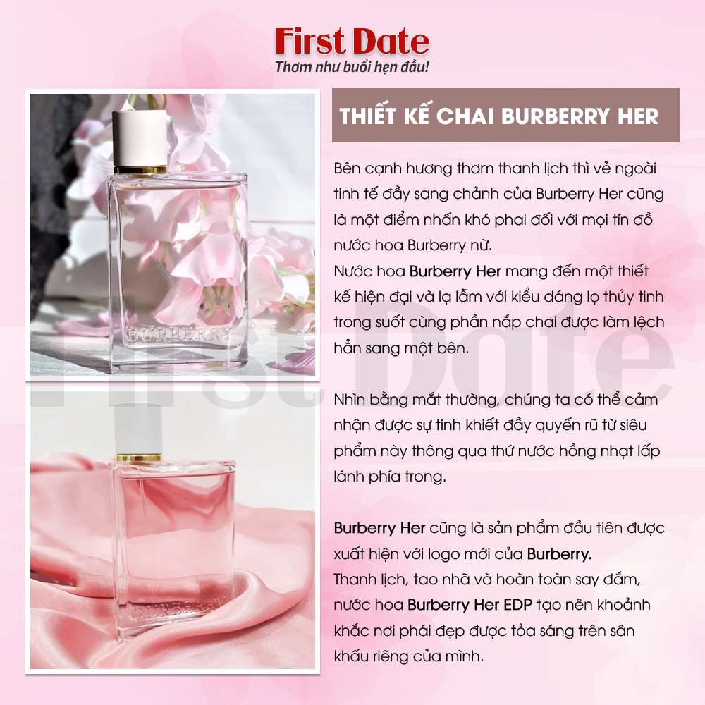 Nước hoa nữ Burberry Her EDP Hương hoa cỏ trái cây thơm mát ngọt ngào nữ tính First Date