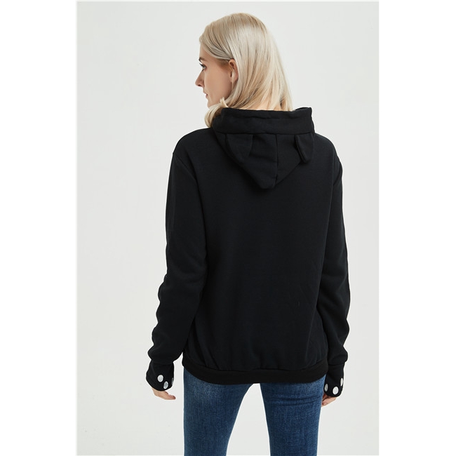 Áo Hoodie Tay Dài Mũ Tai Mèo Thời Trang Cho Nữ