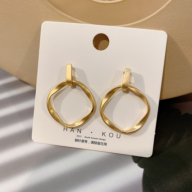Silver Plated Metallic Earrings 925 Korean Style For Women